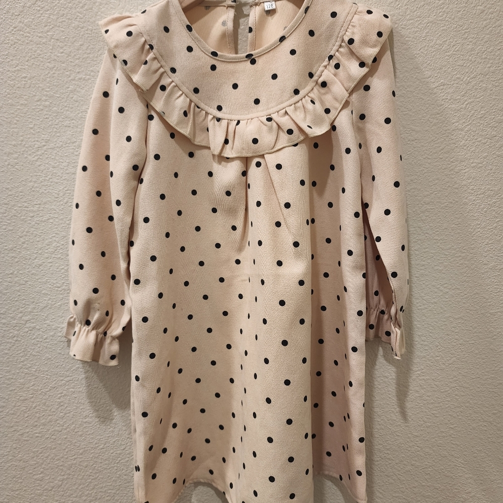 Toddler Girl Ruffle Trim Polka Dot Dress